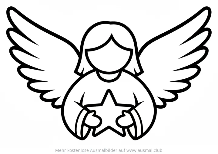 Engel Ausmalbild mit Stern