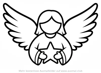 Engel Ausmalbild mit Stern