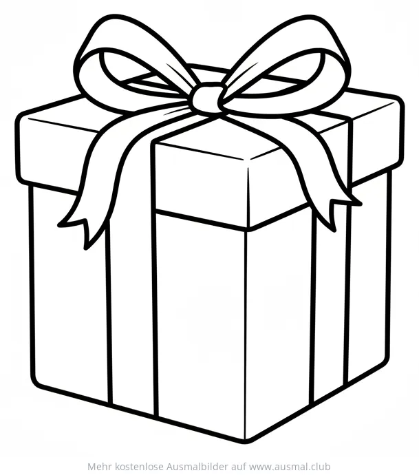 Geschenk mit Schleife Ausmalbild