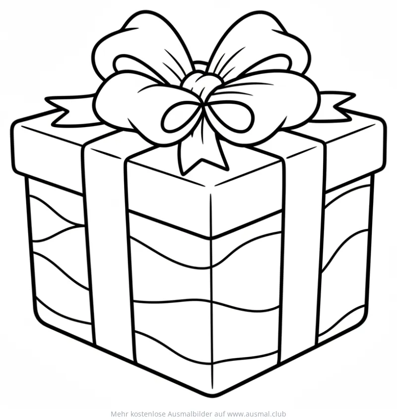 Geschenkpaket mit Schleife Ausmalbild