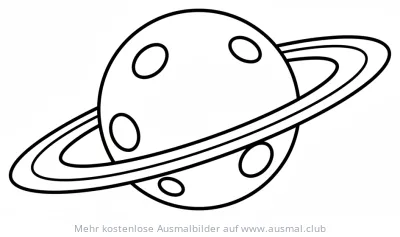 Saturn Ausmalbild mit Ringen