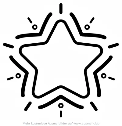 Stern Ausmalbild mit Strahlen