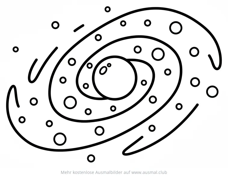 Milchstraße Ausmalbild mit Sternen