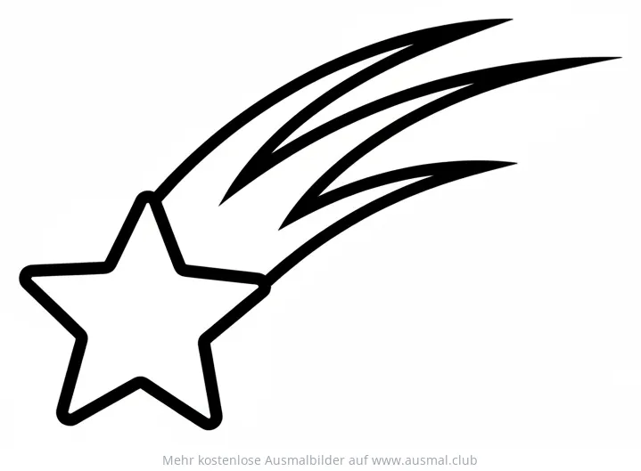 Sternschnuppe Ausmalbild mit Schweif