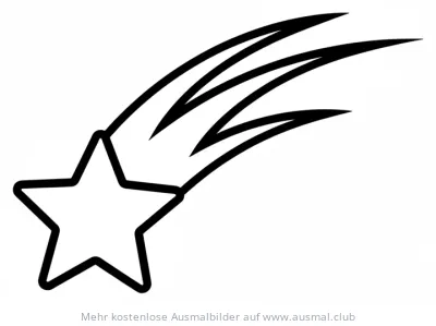 Sternschnuppe Ausmalbild mit Schweif