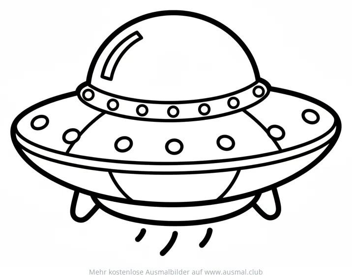 UFO Ausmalbild mit Standfüßen