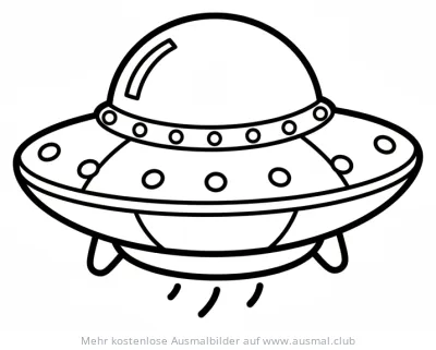 UFO Ausmalbild mit Standfüßen