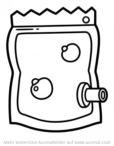 Weltraumnahrung in einer Tüte Ausmalbild