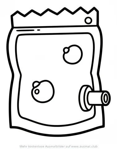 Weltraumnahrung in einer Tüte Ausmalbild