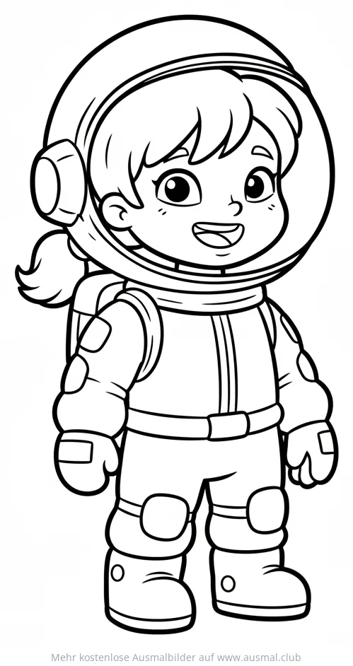 Afroastronautin im Raumanzug Ausmalbild