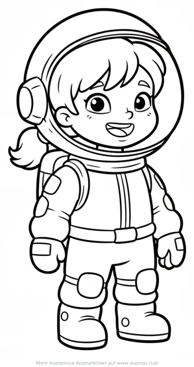Afroastronautin im Raumanzug Ausmalbild