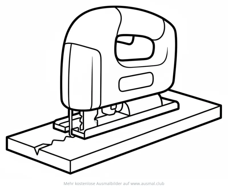 Stichsäge Ausmalbild beim Sägen von Holz