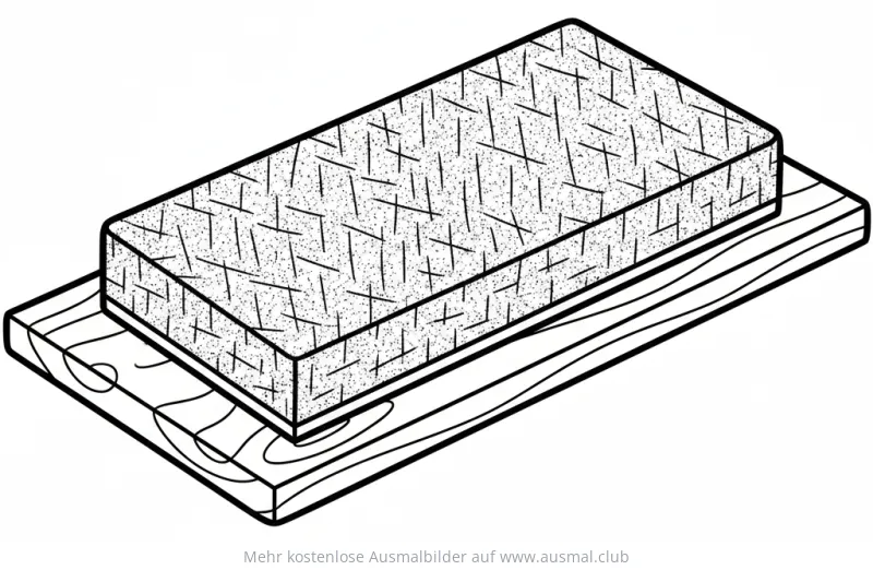 Schleifpapier auf Holzbrett Ausmalbild
