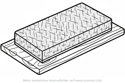 Schleifpapier auf Holzbrett Ausmalbild