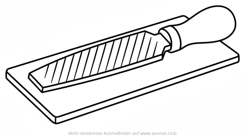 Feile auf Werkbank Ausmalbild