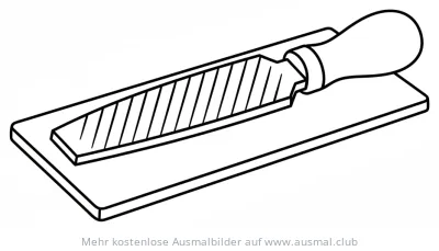 Feile auf Werkbank Ausmalbild