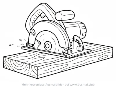 Kreissäge in Aktion Ausmalbild