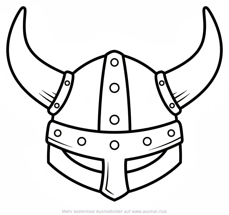 Wikinger Helm Ausmalbild mit Hörnern