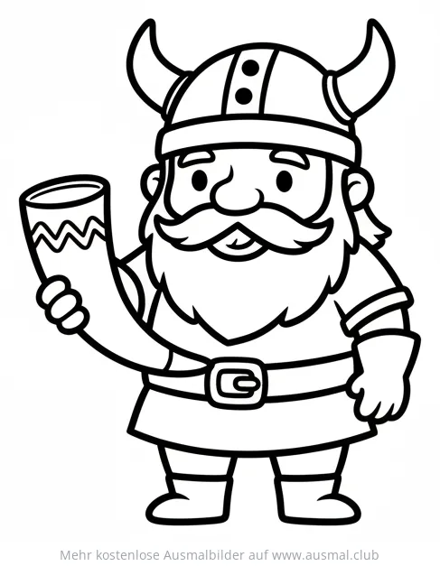 Wikinger mit Hornschale Ausmalbild