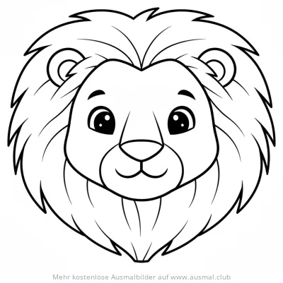 Löwe Kopf Ausmalbild für Kinder