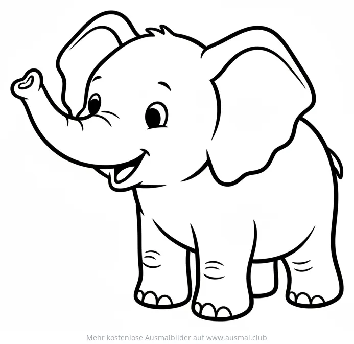 Freundlicher Elefant Ausmalbild
