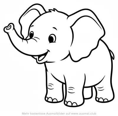 Freundlicher Elefant Ausmalbild