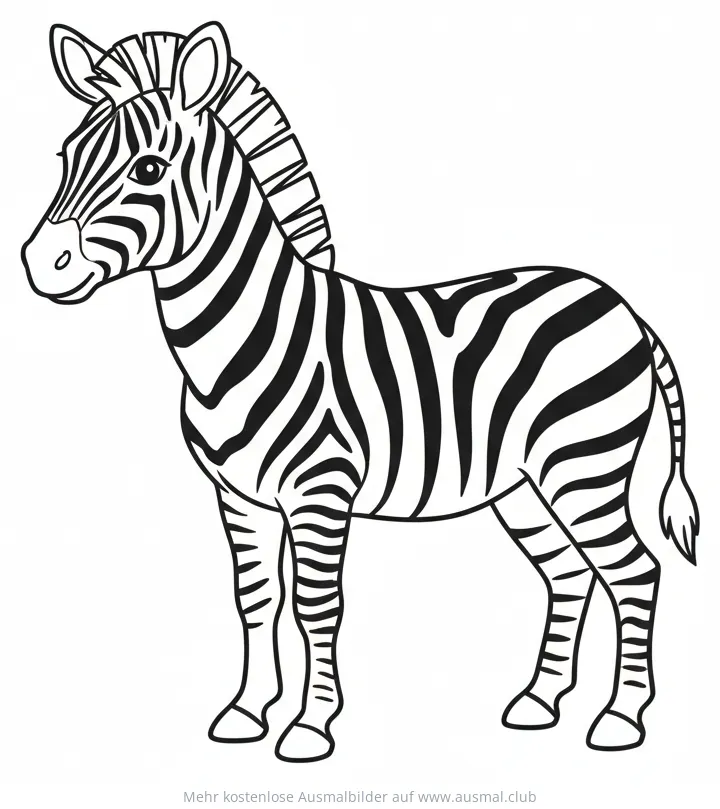 Zebra Ausmalbild mit Streifenmuster