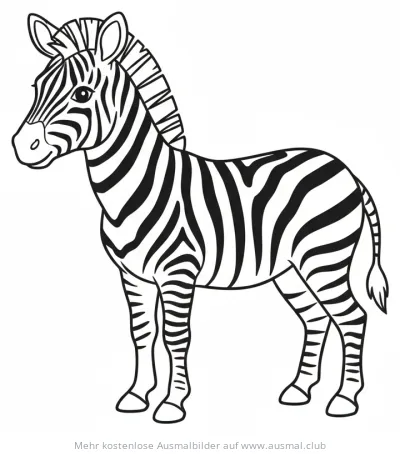 Zebra Ausmalbild mit Streifenmuster