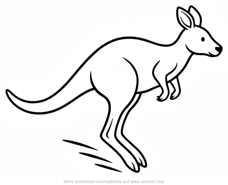 Känguru Ausmalbild in Bewegung