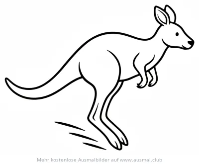 Känguru Ausmalbild in Bewegung