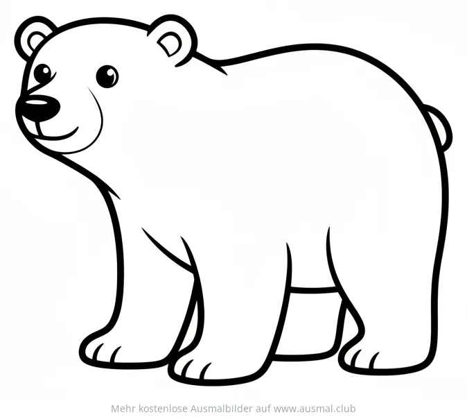Cartoon Eisbär Ausmalbild
