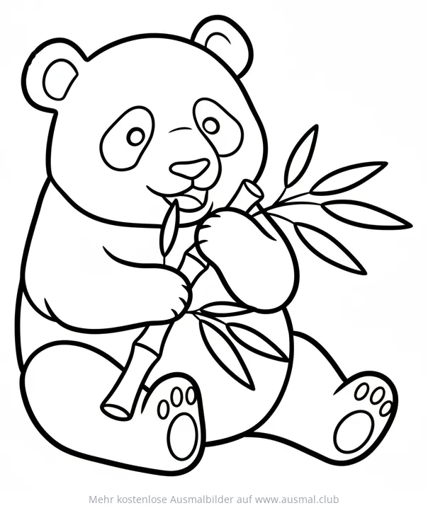 Panda mit Bambus Ausmalbild