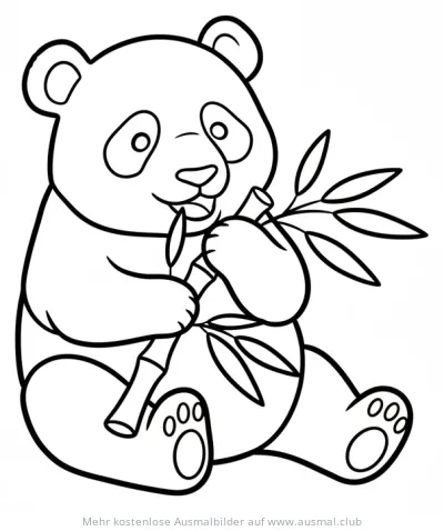Panda mit Bambus Ausmalbild