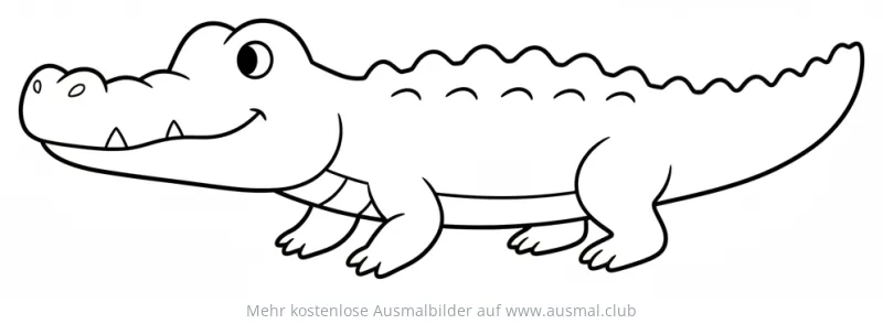 Freundliches Krokodil Ausmalbild