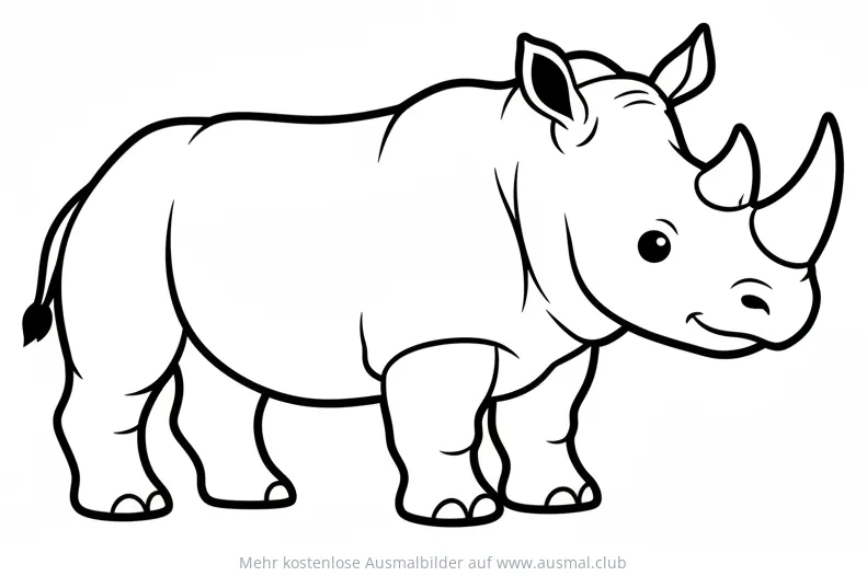 Freundliches Nashorn Ausmalbild
