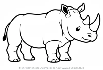 Freundliches Nashorn Ausmalbild
