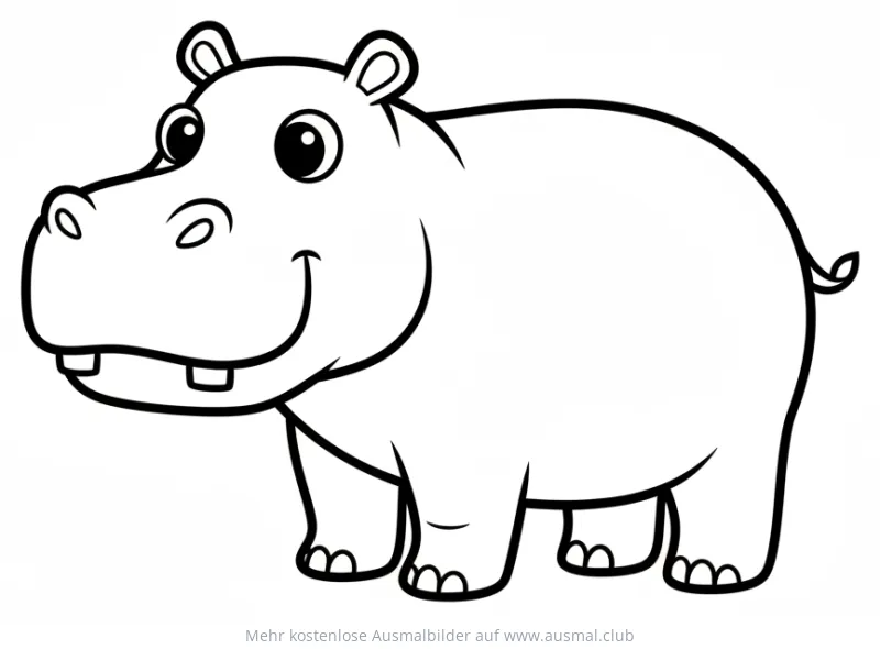 Freundliches Nilpferd Ausmalbild