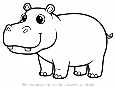 Freundliches Nilpferd Ausmalbild