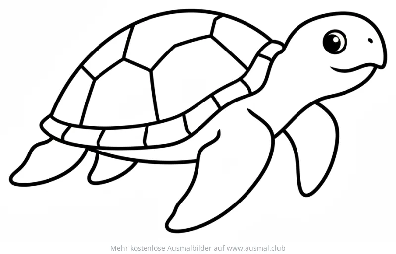 Freundliche Schildkröte Ausmalbild mit Panzer