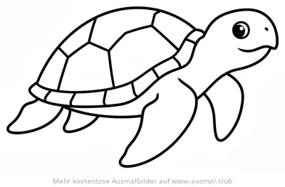 Freundliche Schildkröte Ausmalbild mit Panzer