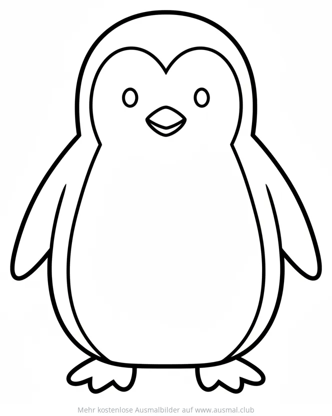 Pinguin Ausmalbild im Comic-Stil