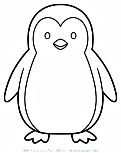 Pinguin Ausmalbild im Comic-Stil