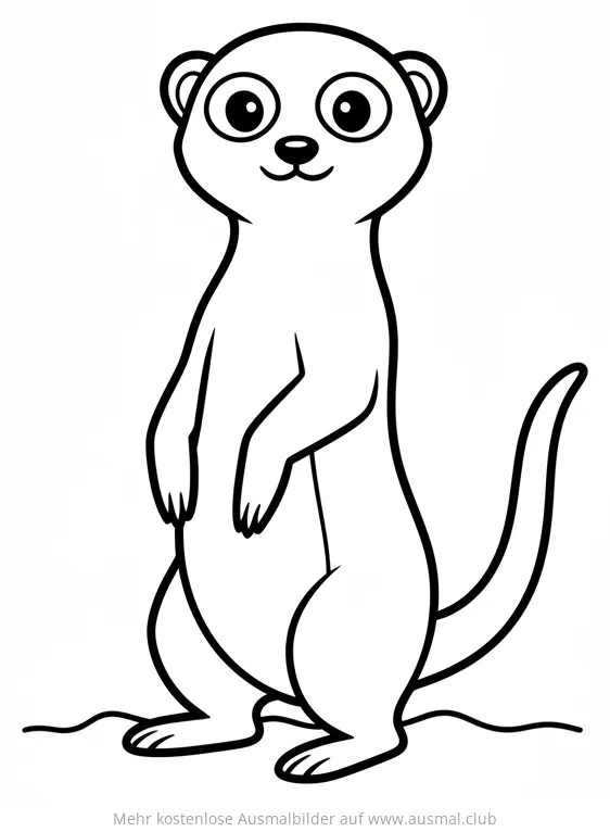 Erdmännchen steht aufrecht Ausmalbild