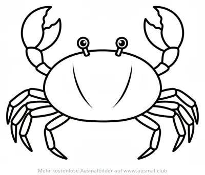 Krabbe Ausmalbild mit großen Scheren