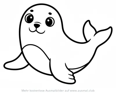Freundlicher Seehund Ausmalbild