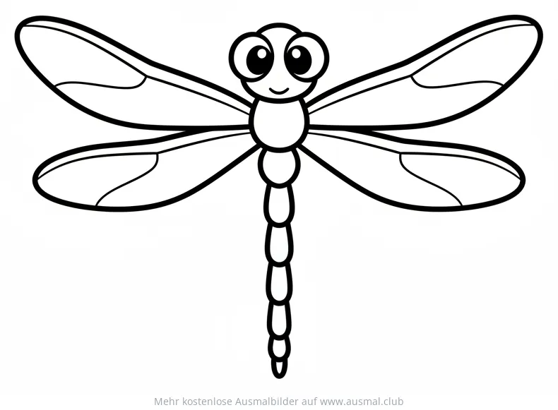 Freundliche Libelle Ausmalbild