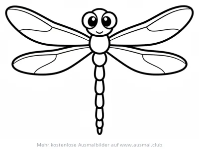 Freundliche Libelle Ausmalbild