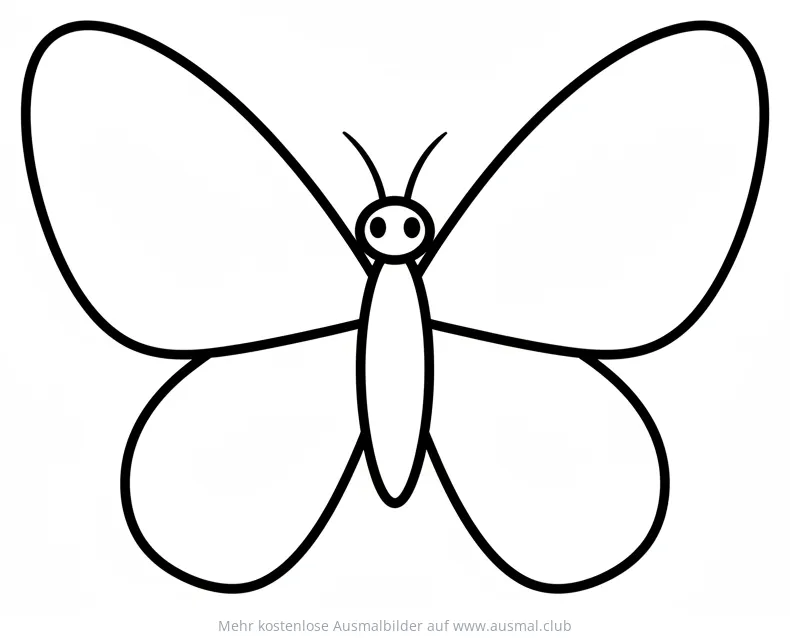 Schmetterling Ausmalbild mit großen Flügeln