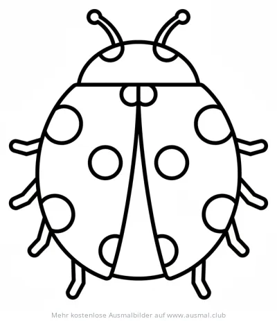 Marienkäfer mit Punkten Ausmalbild