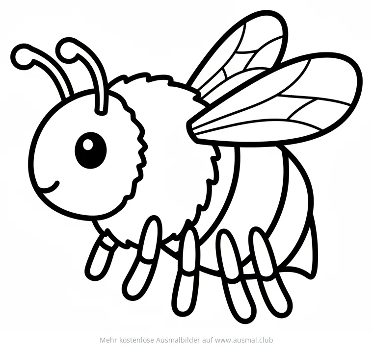 Niedliche Hummel Ausmalbild im Comic-Stil